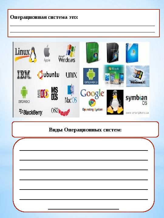 Операционная система это: _____________________________________________________ ____________________________________________ __