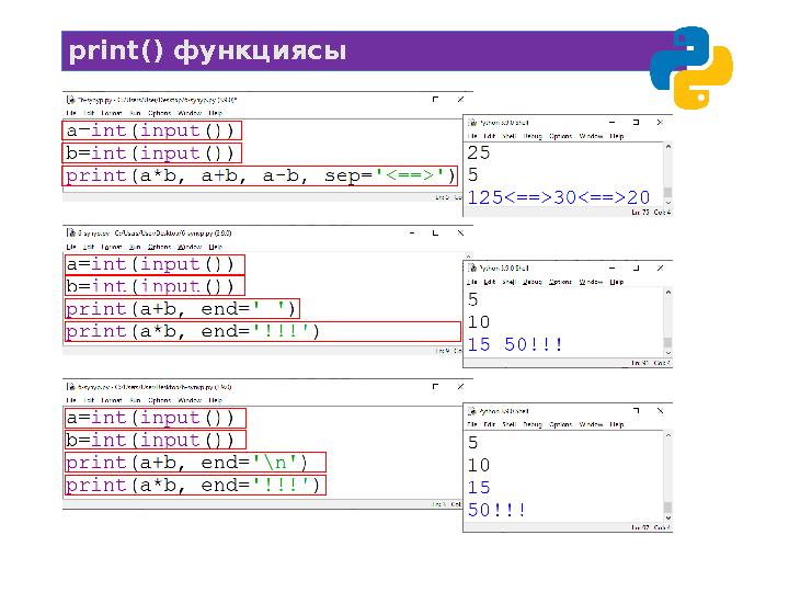 print() функциясы