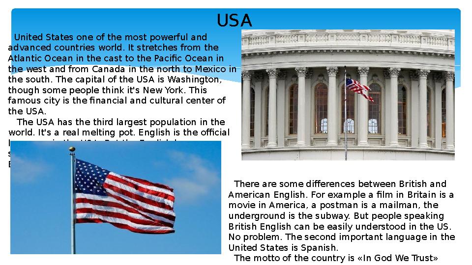 USA United States one of the most powerful and advanced countries world. It stretches from the Atlantic Ocean in the cast t