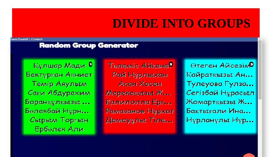 DIVIDE INTO GROUPS