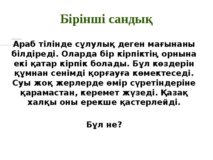 Бірінші сандық Араб тілінде сұлулық деген мағынаны білдіреді. Оларда бір кірпіктің орнына екі қатар кірпік болады. Бұл көздері