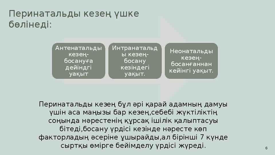 Антенатальды кезең- босануға дейіндгі уақыт Интранатальд ы кезең- босану кезіндегі уақыт. Неонатальды кезең- босанғаннан