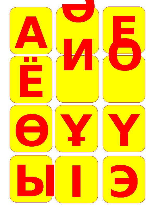 А Е Ә Ё И О Ө Ұ Ү Ы І Э