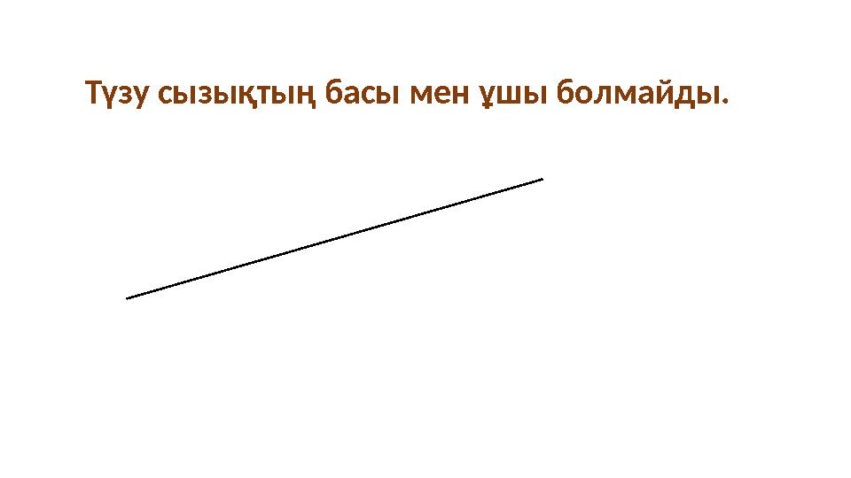 Түзу сызықтың басы мен ұшы болмайды.