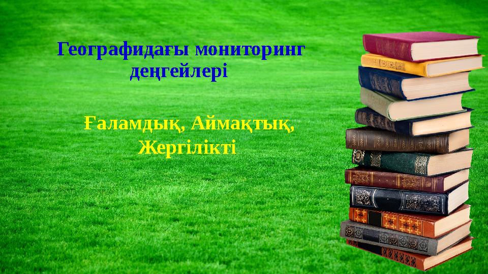 Географидағы мониторинг деңгейлері Ғаламдық, Аймақтық, Жергілікті