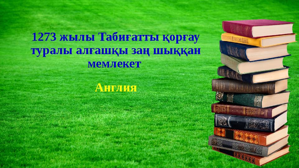 1273 жылы Табиғатты қорғау туралы алғашқы заң шыққан мемлекет Англия