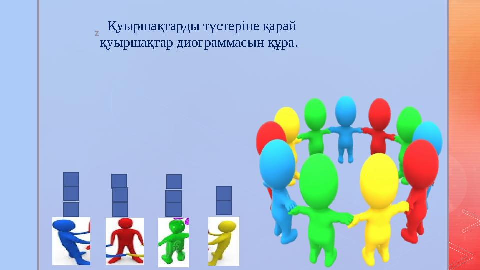 z Қуыршақтарды түстеріне қарай қуыршақтар диограммасын құра.