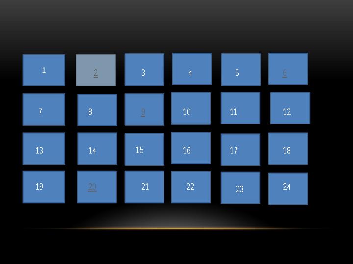 2 3 4 5 6 7 8 9 10 11 12 13 14 15 16 17 18 19 20 21 22 23 24