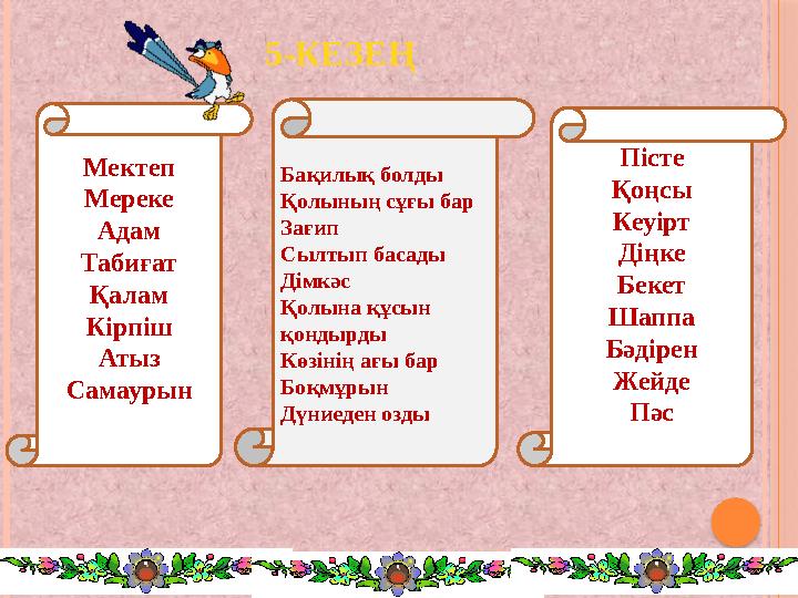 Бақилық болды Қолының сұғы бар Зағип Сылтып басады Дімкәс Қолына құсын қондырды Көзінің ағы бар Боқмұрын Дүниеден оздыМектеп Ме