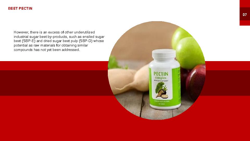 BEET PECTIN However, there is an excess of other underutilized industrial sugar beet by-products, such as ensiled sugar beet (