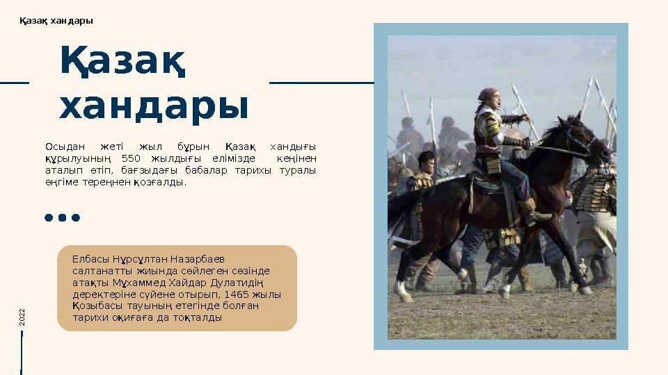 Қазақ хандары Осыдан жеті жыл бұрын Қазақ хандығы құрылуының 550 жылдығы елімізде кеңінен аталып өтіп, бағзыдағы