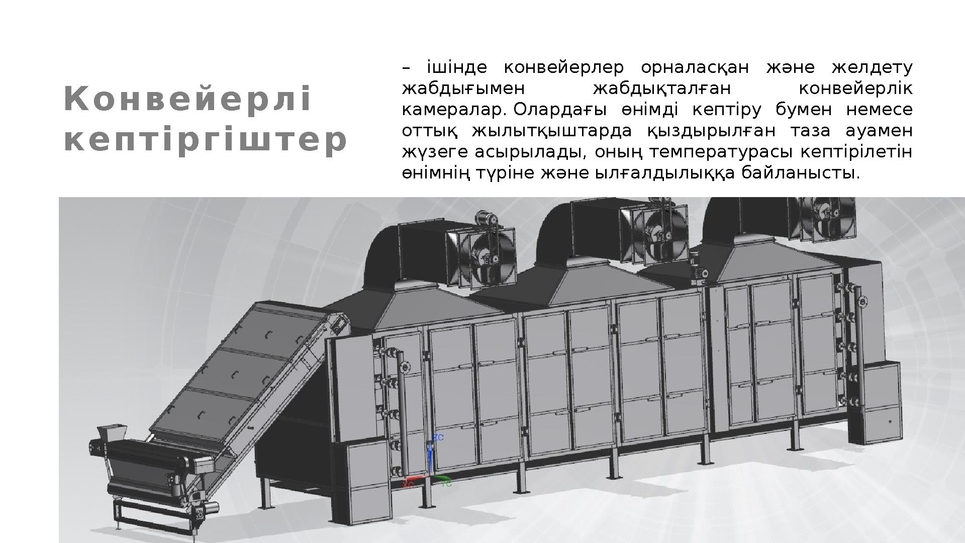 К о н в е й е р л і к е п т і р г і ш т е р – ішінде конвейерлер орналасқан және желдету жабдығымен жабдықталған кон