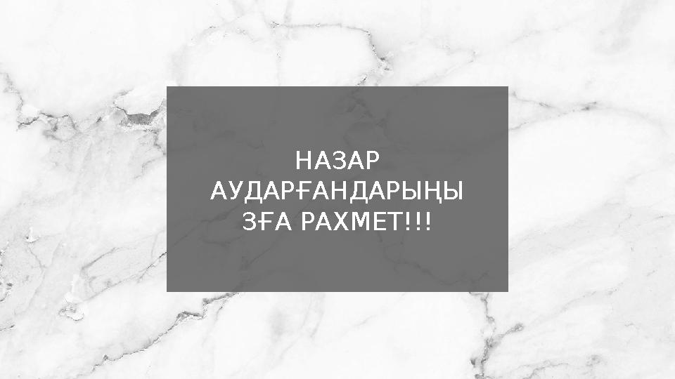 НАЗАР АУДАРҒАНДАРЫҢЫ ЗҒА РАХМЕТ!!!