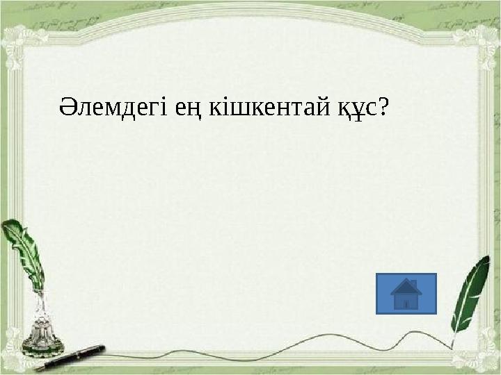 Әлемдегі ең кішкентай құс?
