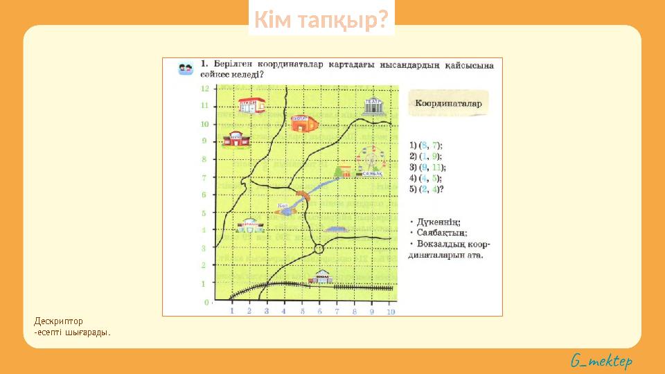Дескриптор -есепті шығарады. Кім тапқыр?