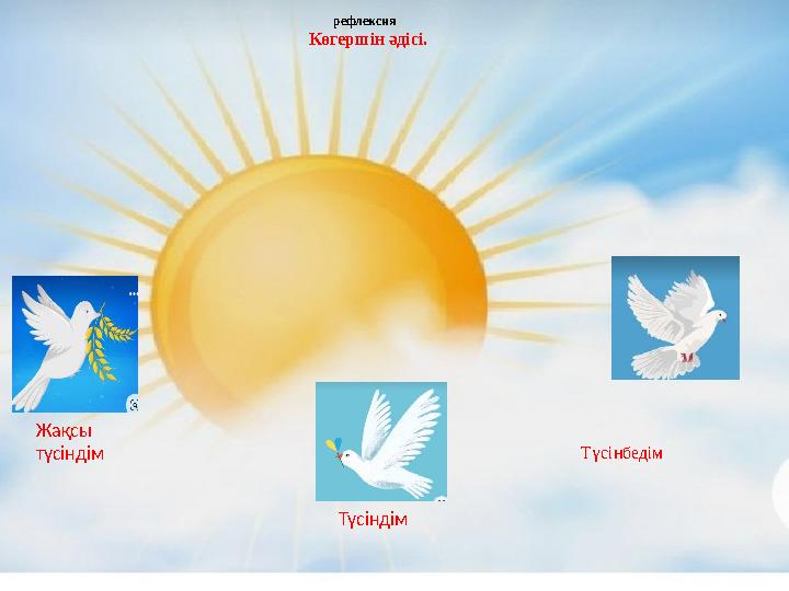 рефлексия Көгершін әдісі. Түсінбедім Жақсы түсіндім Түсіндім