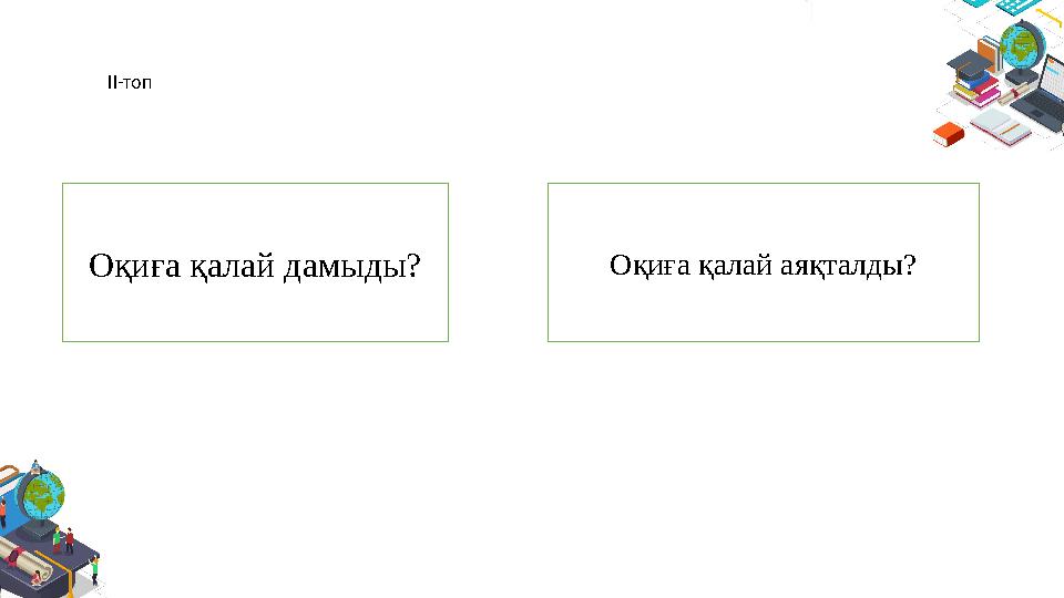 Оқиға қалай дамыды? Оқиға қалай аяқталды? ІІ-топ