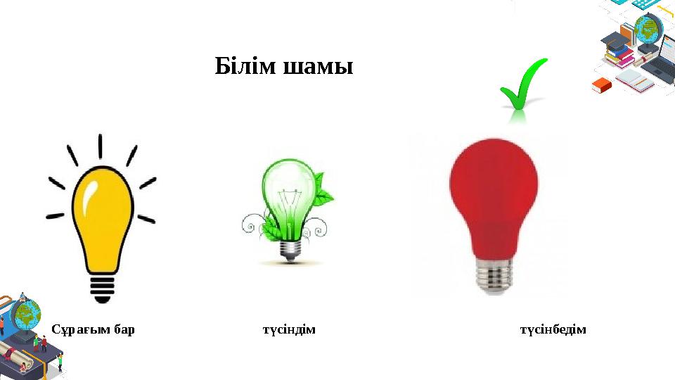 Білім шамы Сұрағым бар түсіндім түсі