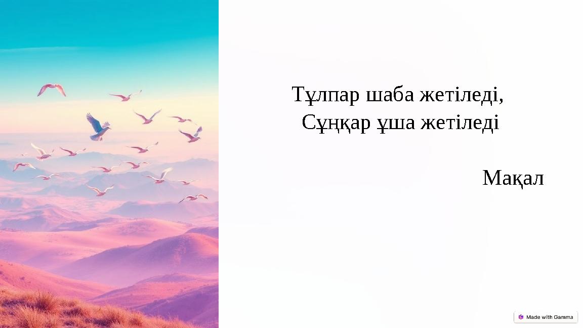 Тұлпар шаба жетіледі, Сұңқар ұша жетіледі Мақал