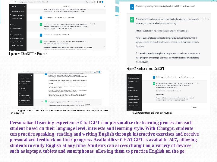 1 picture ChatGPT in English Figure 2 Feedback from ChatGPT Figure 3 Ask ChatGPT for clarification on difficult phrase