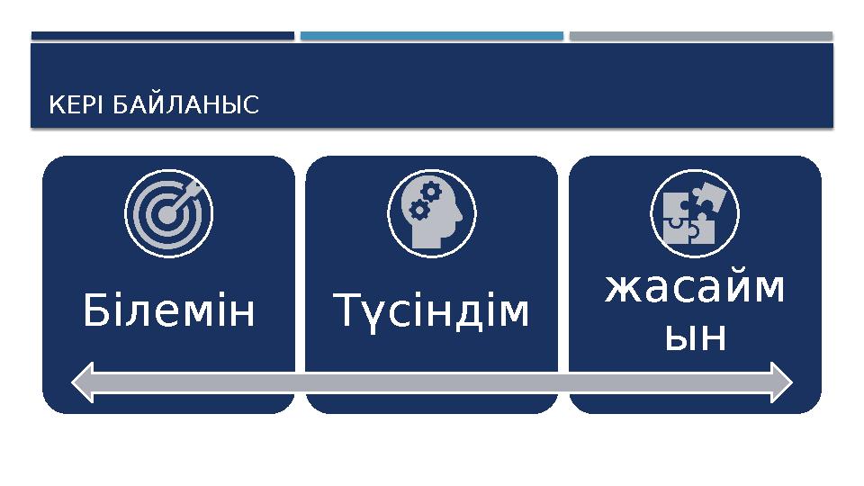 КЕРІ БАЙЛАНЫС Білемін Түсіндім жасайм ын