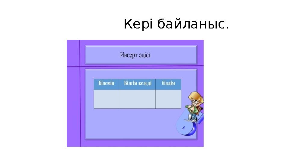 Кері байланыс.