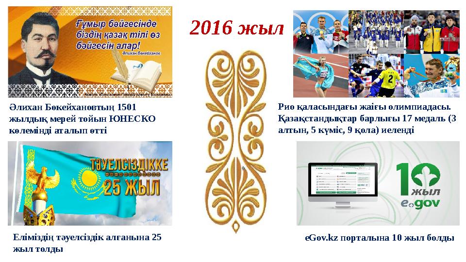 2016 жыл Әлихан Бөкейхановтың 1501 жылдық мерей тойын ЮНЕСКО көлемінді аталып өтті Рио қаласындағы жаіғы олимпиадасы. Қазақ