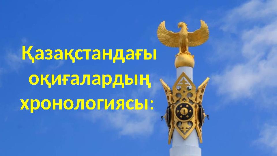 Қазақстандағы оқиғалардың хронологиясы: Қазақстандағы оқиғалардың хронологиясы: