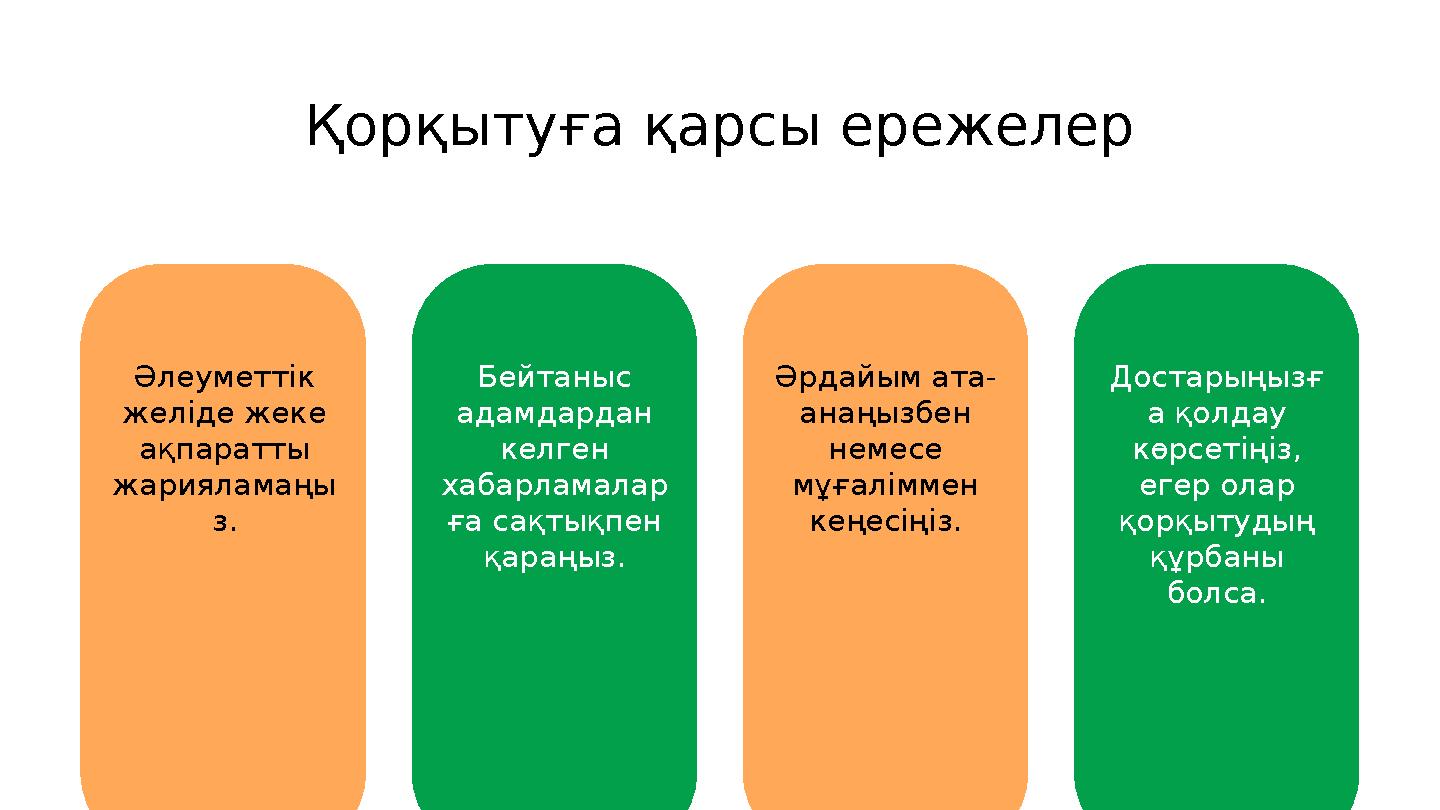 Әлеуметтік желіде жеке ақпаратты жарияламаңы з. Бейтаныс адамдардан келген хабарламалар ға сақтықпен қараңыз. Әрдайым ата