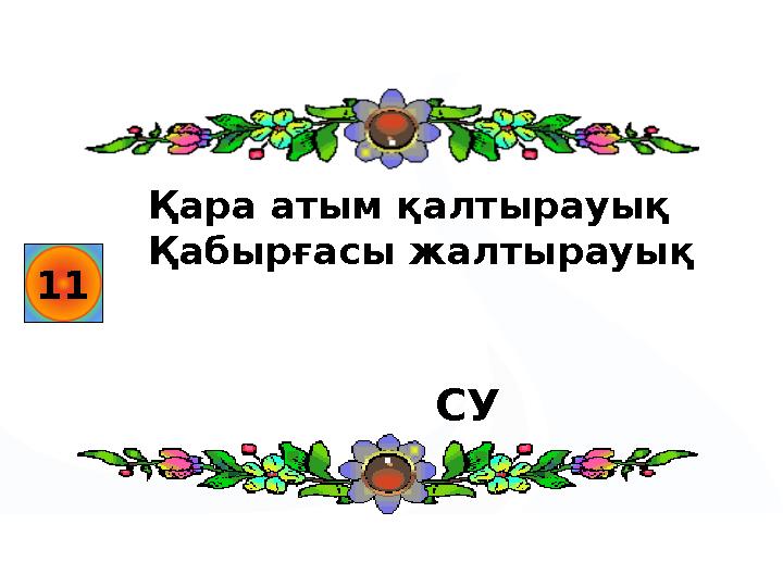 11 Қара атым қалтырауық Қабырғасы жалтырауық СУ