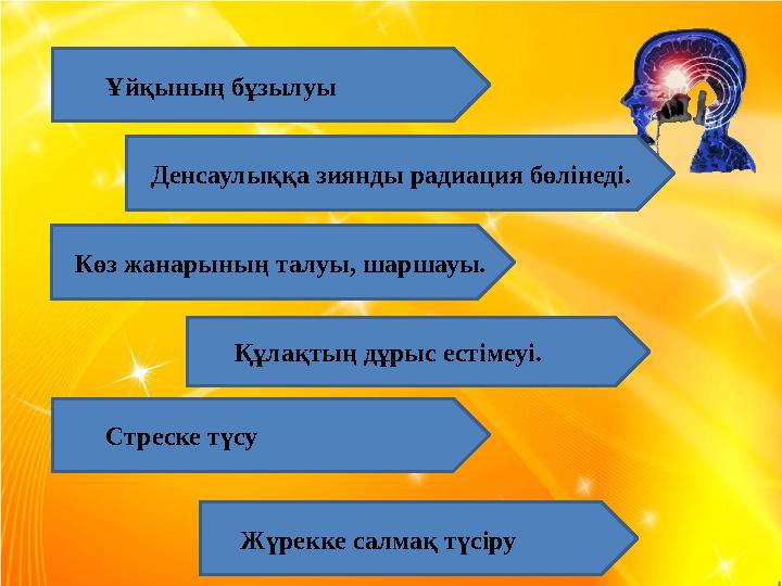 Ұйқының бұзылуы Денсаулыққа зиянды радиация бөлінеді. Көз жанарының талуы, шаршауы. Құлақтың дұрыс естімеуі. Ұйқының бұзылуы Денсаулыққа зиянды радиация бөлінеді. Көз жанарының талуы, шаршауы. Құлақтың дұрыс естімеуі.