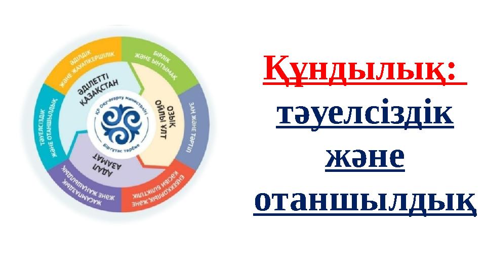 Құндылық: тәуелсіздік және отаншылдық