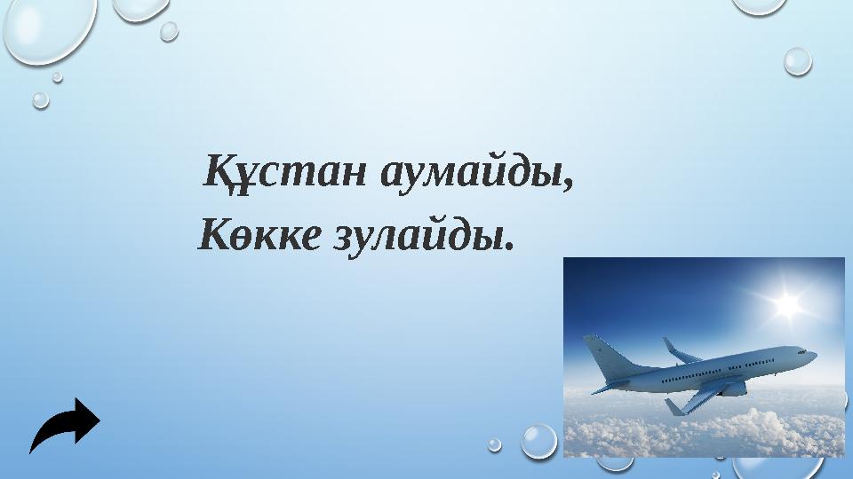 Құстан аумайды, Көкке зулайды. Жауабы