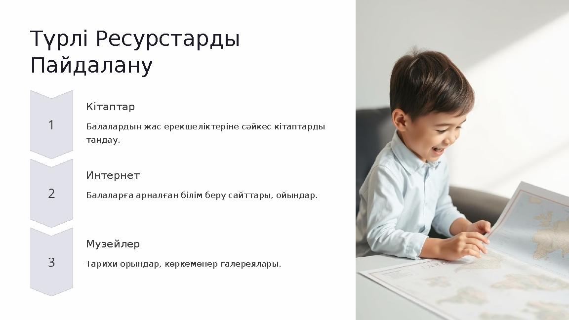 Түрлі Ресурстарды Пайдалану Кітаптар Балалардың жас ерекшеліктеріне сәйкес кітаптарды таңдау. Интернет Балаларға арналған біл