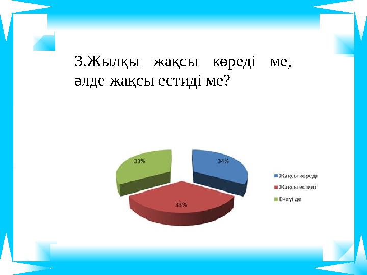 3.Жылқы жақсы көреді ме, әлде жақсы естиді ме? 3.Жылқы жақсы көреді ме, әлде жақсы естиді ме?