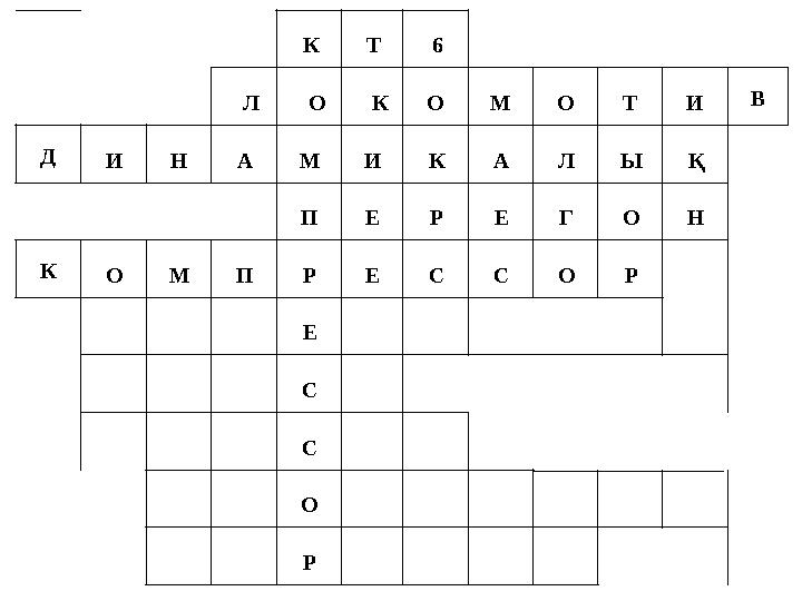 К Т 6 Л О КО М О Т И В Д И Н А М И К А Л Ы Қ П Е Р Е Г О Н К О М П Р Е С С О Р Е С С О Р