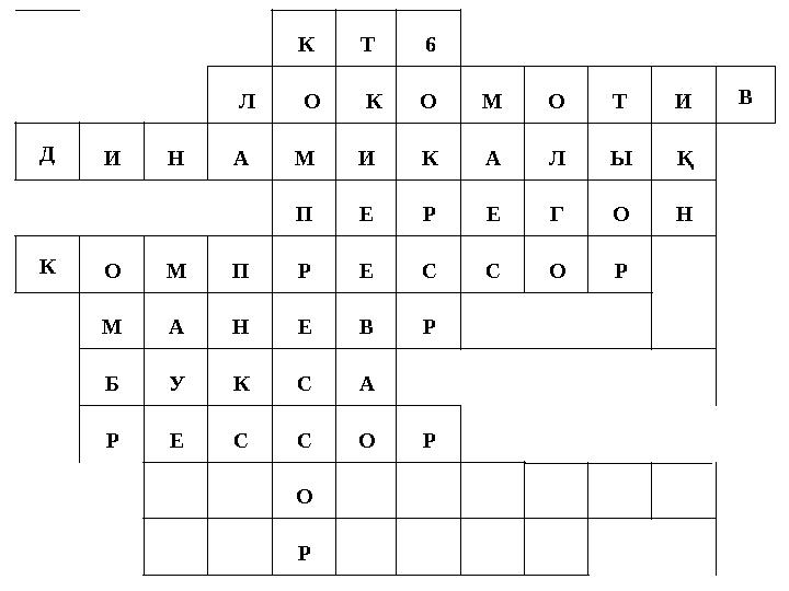 К Т 6 Л О КО М О Т И В Д И Н А М И К А Л Ы Қ П Е Р Е Г О Н К О М П Р Е С С О Р М А Н Е В Р Б У К С А Р Е С С О Р О Р