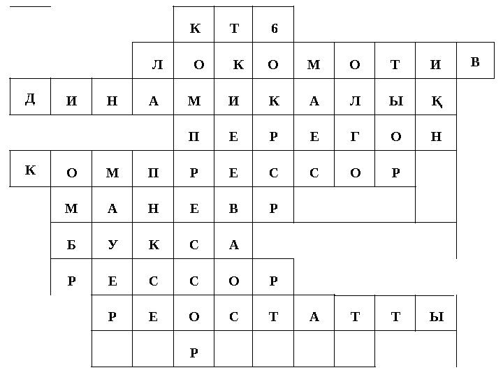 К Т 6 Л О КО М О Т И В Д И Н А М И К А Л Ы Қ П Е Р Е Г О Н К О М П Р Е С С О Р М А Н Е В Р Б У К С А Р Е С С О Р Р Е О С Т А Т