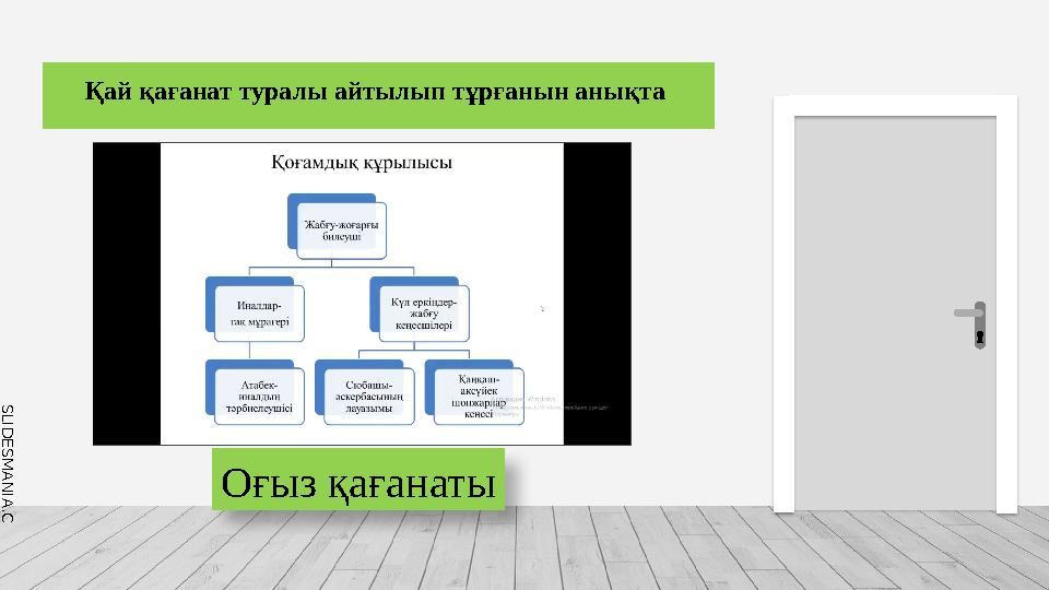 S L I D E S M A N I A . C O M Қай қағанат туралы айтылып тұрғанын анықта Оғыз қағанаты