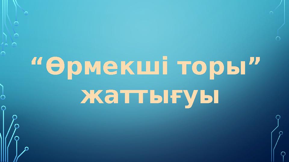 “ Өрмекші торы ” жаттығуы