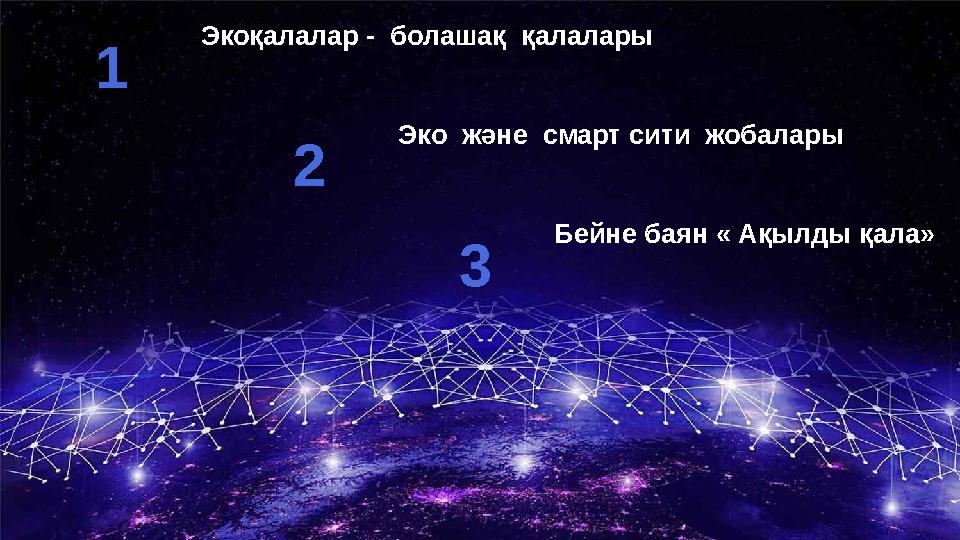 Экоқалалар - болашақ қалалары 1 Эко және смарт сити жобалары 2 Бейне баян « Ақылды қала» 3