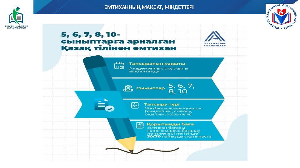 ЕМТИХАННЫҢ МАҚСАТ, МІНДЕТТЕРІ