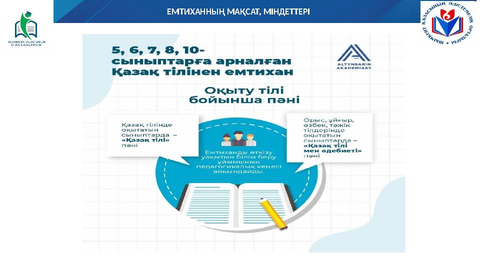 ЕМТИХАННЫҢ МАҚСАТ, МІНДЕТТЕРІ