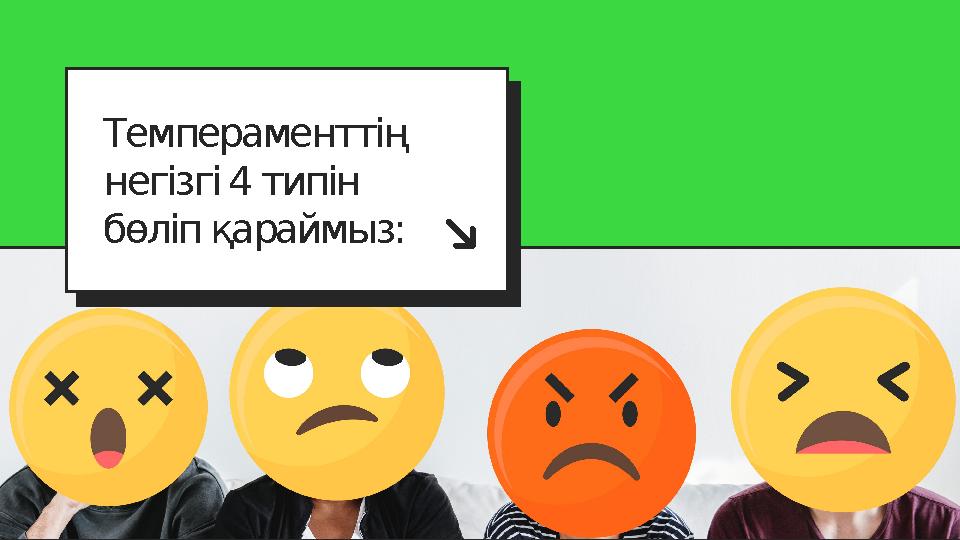 Темпераменттің негізгі 4 типін бөліп қараймыз: