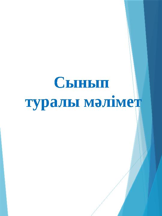Сынып туралы мәлімет