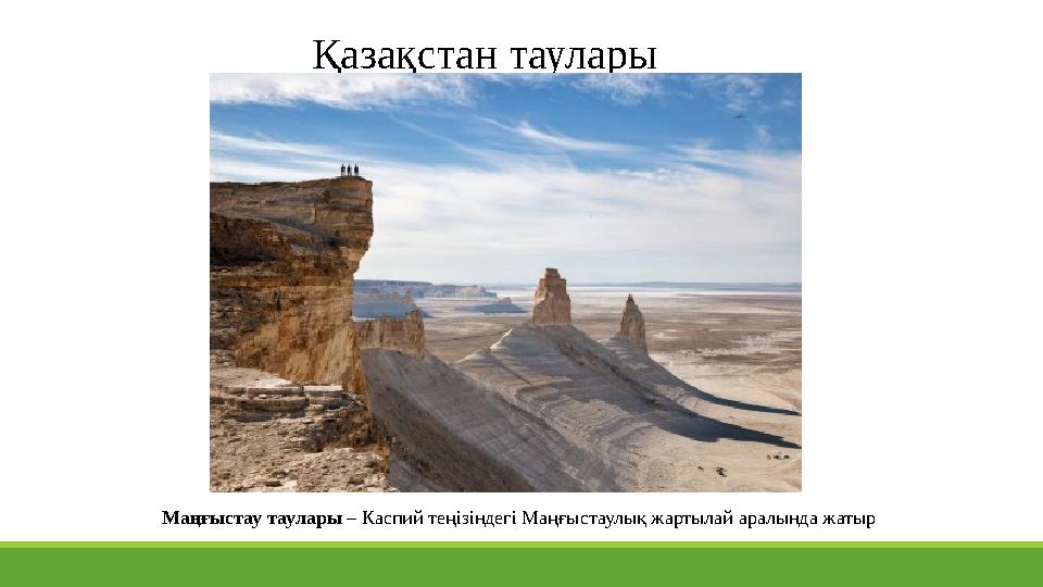 Қазақстан таулары Маңғыстау таулары – Каспий теңізіндегі Маңғыстаулық жартылай аралында жатыр