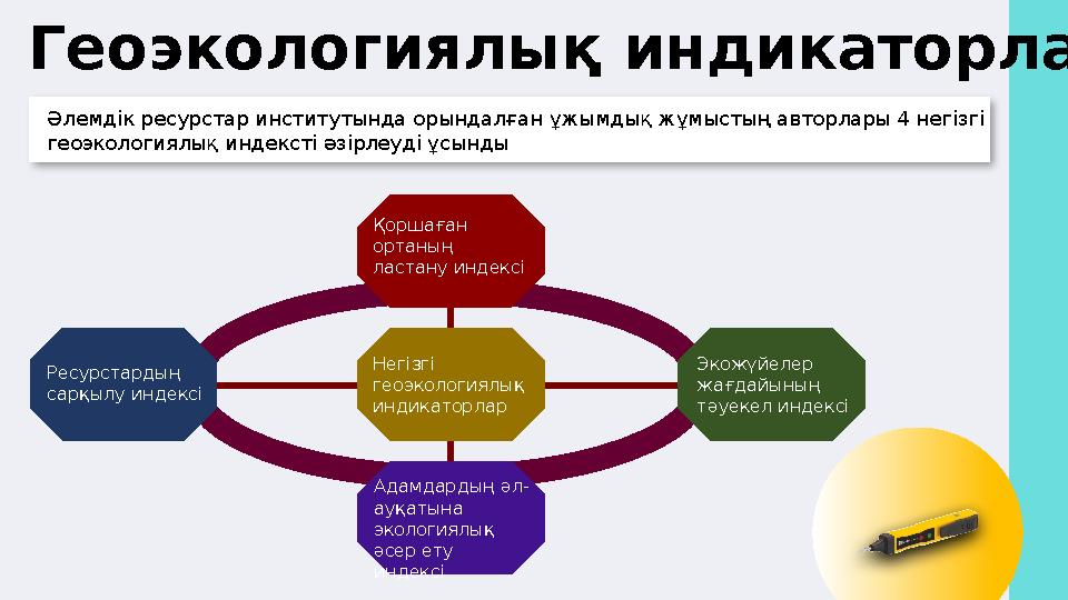 Әлемдік ресурстар институтында орындалған ұжымдық жұмыстың авторлары 4 негізгі геоэкологиялық индексті әзірлеуді ұсынды Геоэко