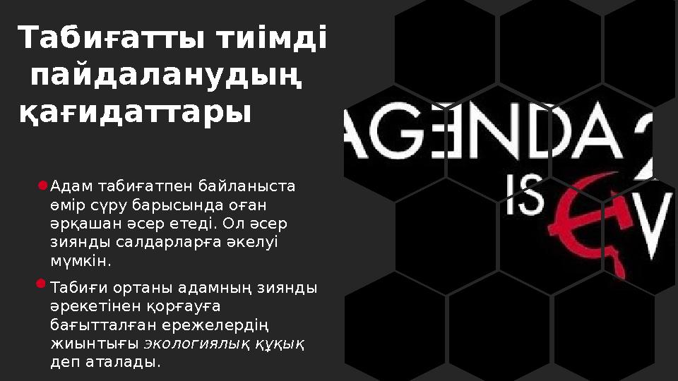 Табиғатты тиімді пайдаланудың қағидаттары Адам табиғатпен байланыста өмір сүру барысында оған әрқашан әсер етеді. Ол әсер