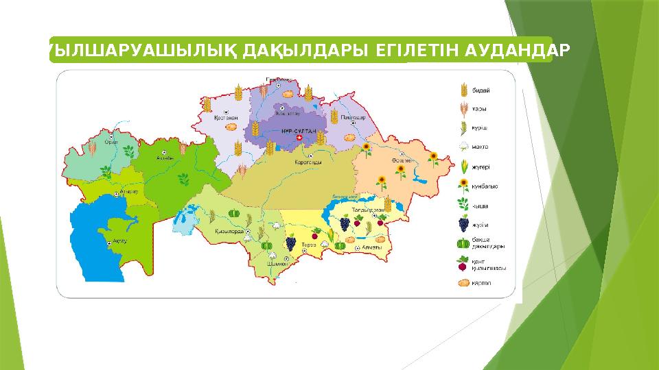 АУЫЛШАРУАШЫЛЫҚ ДАҚЫЛДАРЫ ЕГІЛЕТІН АУДАНДАР