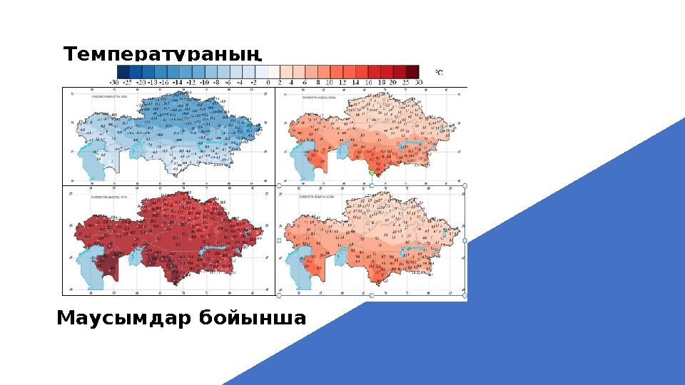 Если сплошной текст Температураның таралуы Маусымдар бойынша